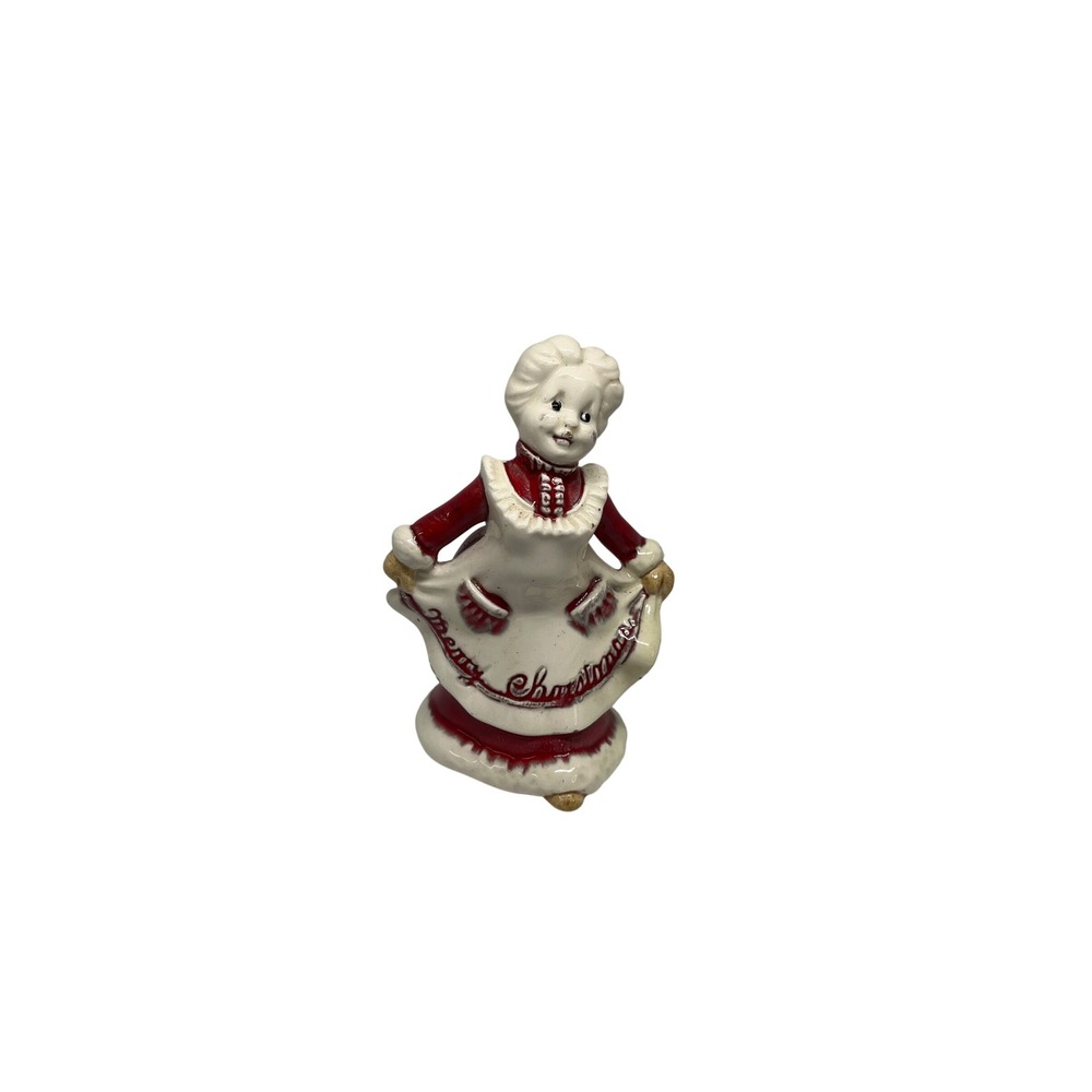 Mrs. Claus Ceramic Figurine Merry Christmas Holiday Decor